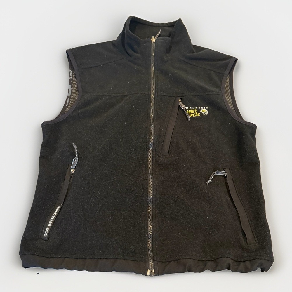 Mountain Hardwear Gore Windstopper Fleece Vest Mens Large Black Full Zip